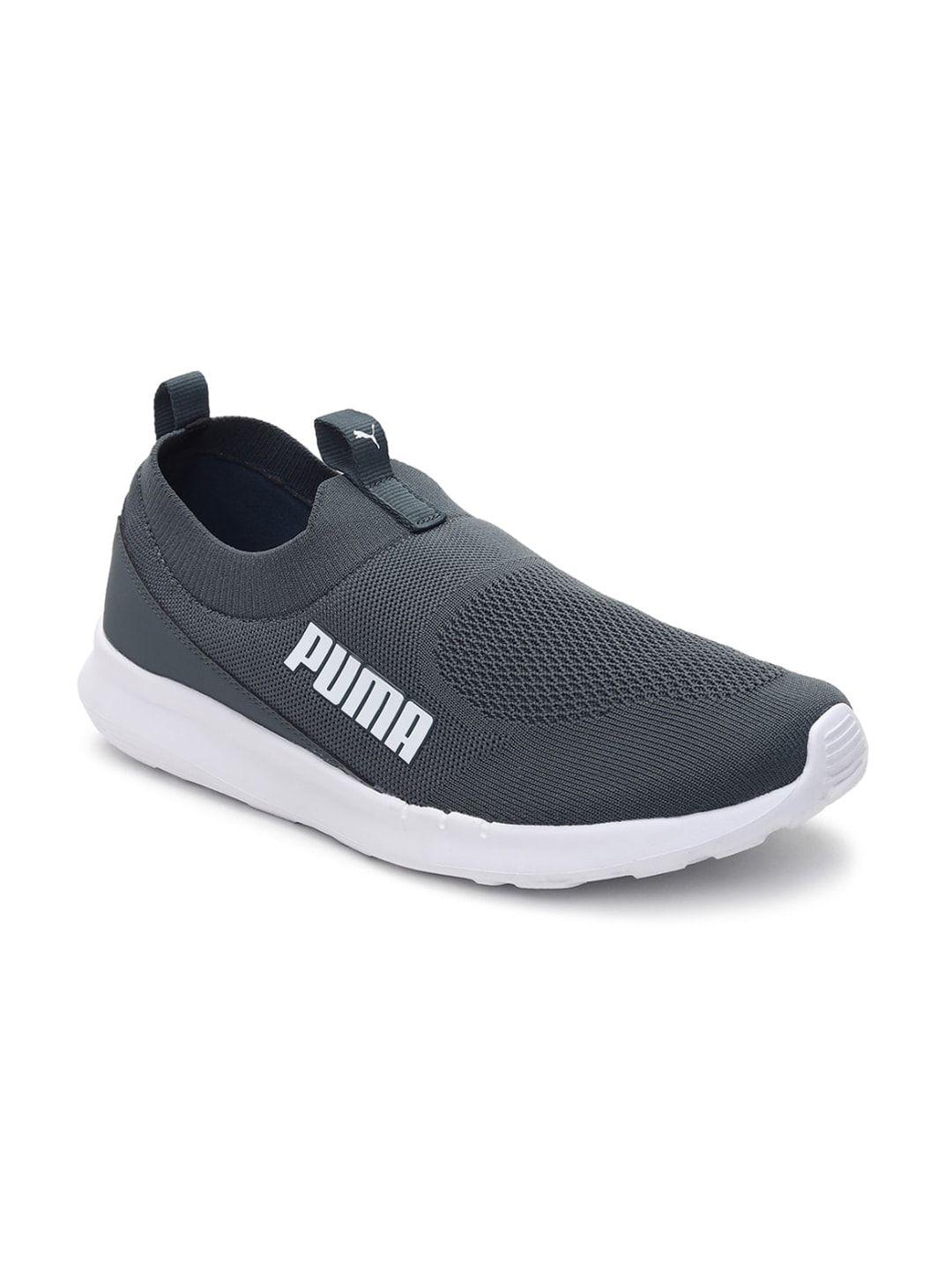 puma men grey slip-on sneakers