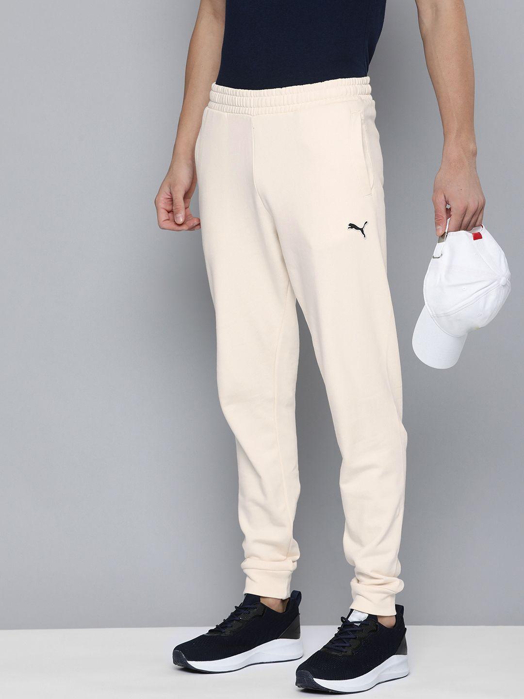 puma men mid-rise better essentials pure cotton joggers