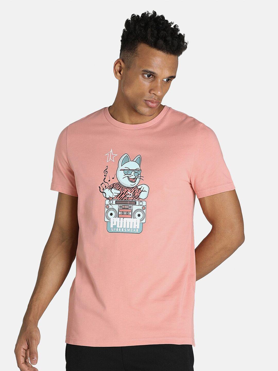 puma men pink 1der kl rahul character ll t-shirt