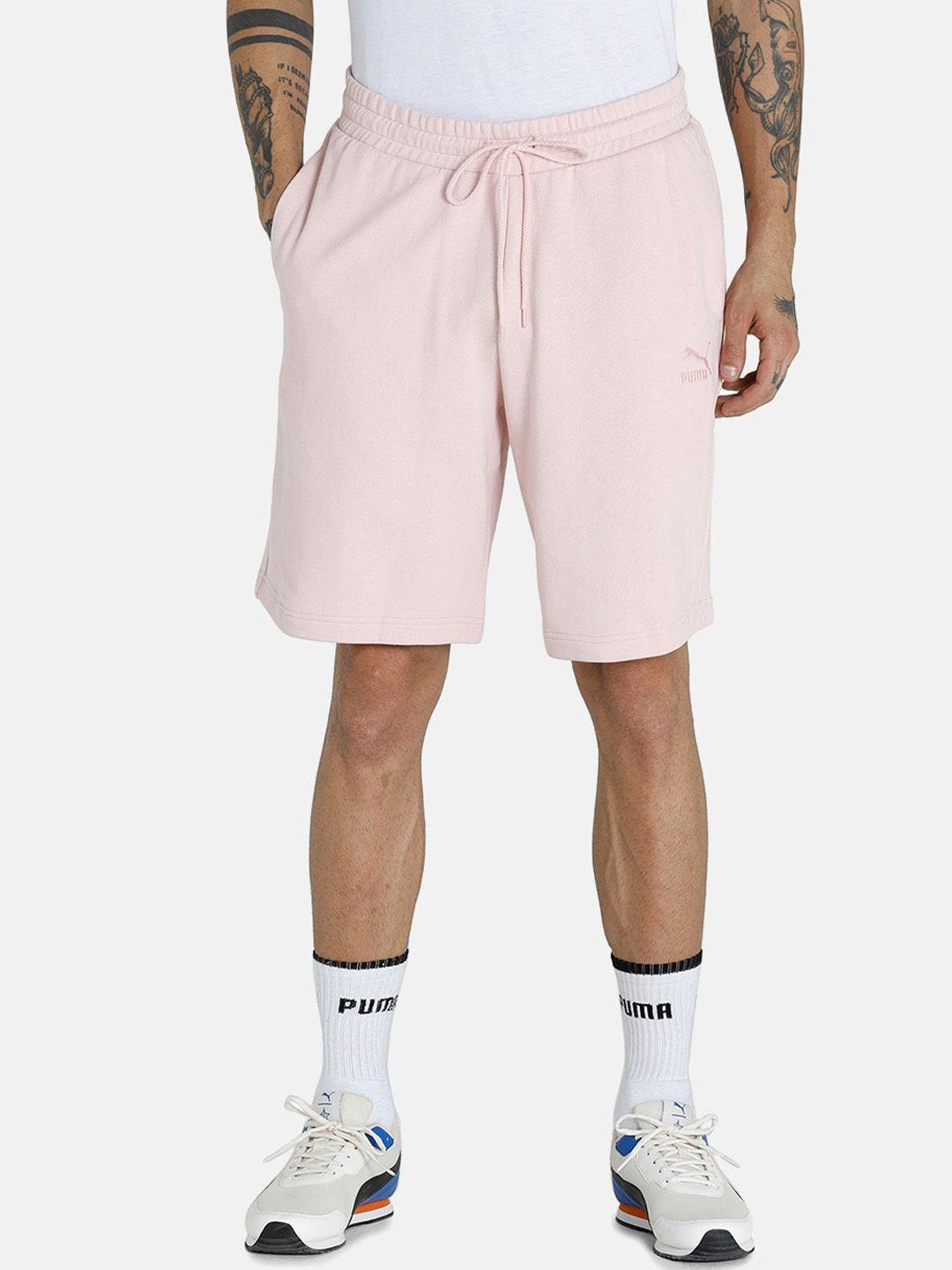 puma men pink puma x 1der cotton loose fit outdoor shorts