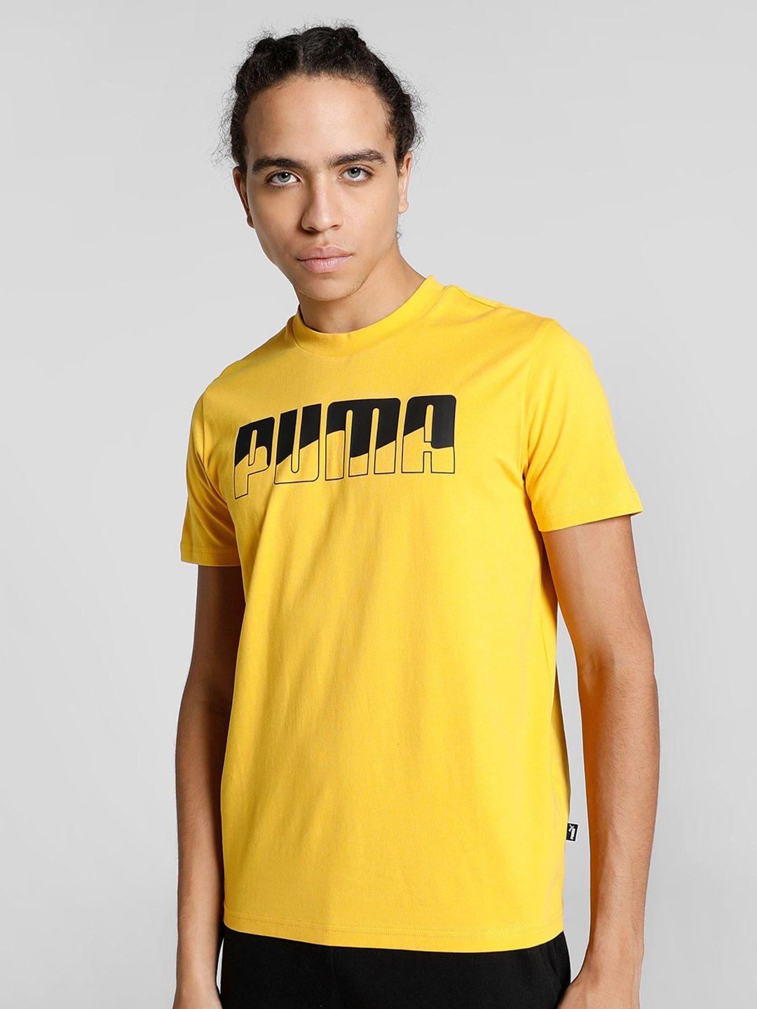puma men rebel bold logo-printed cotton t-shirt