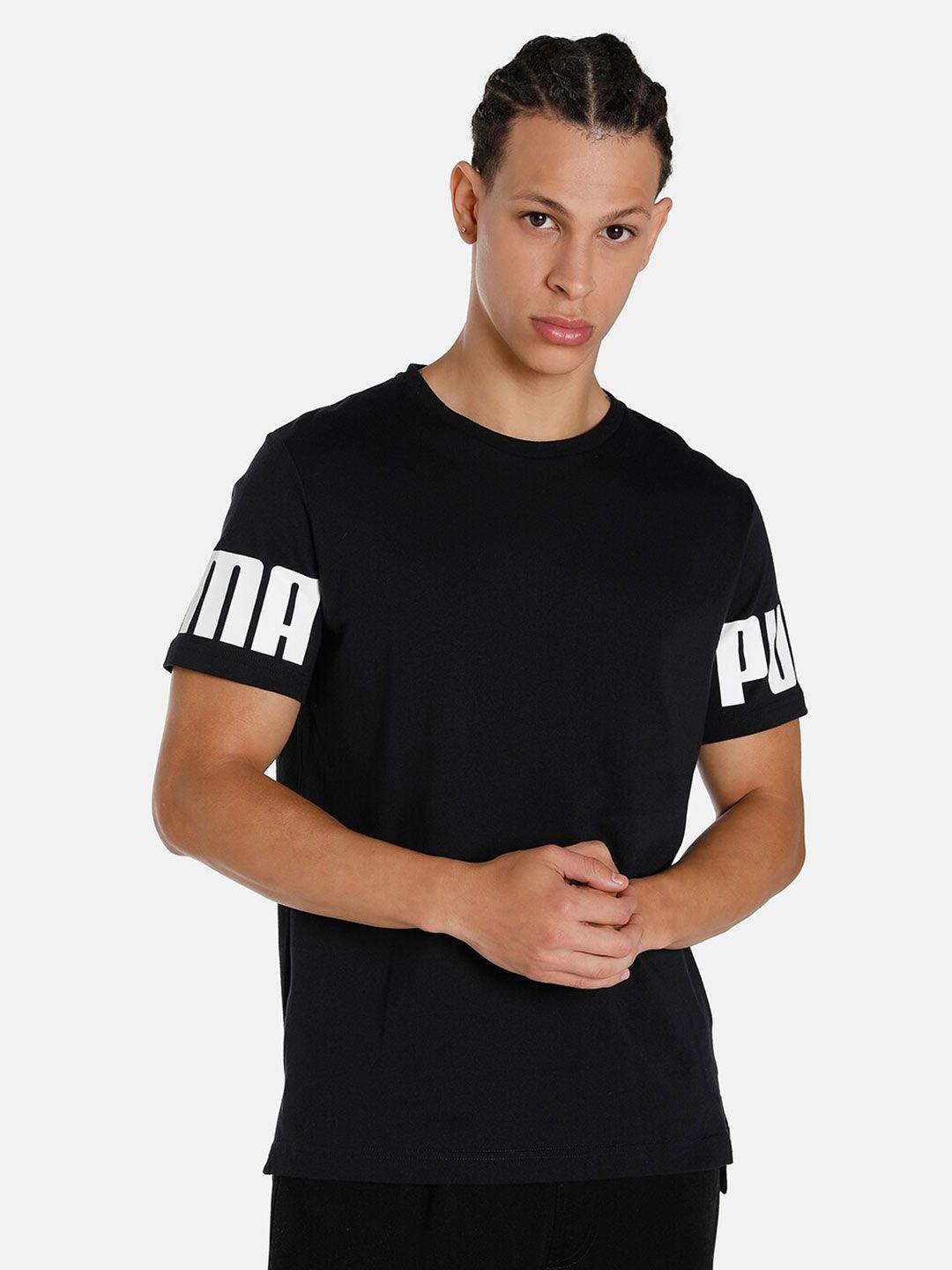 puma men rebel tee monochrome cotton t-shirt