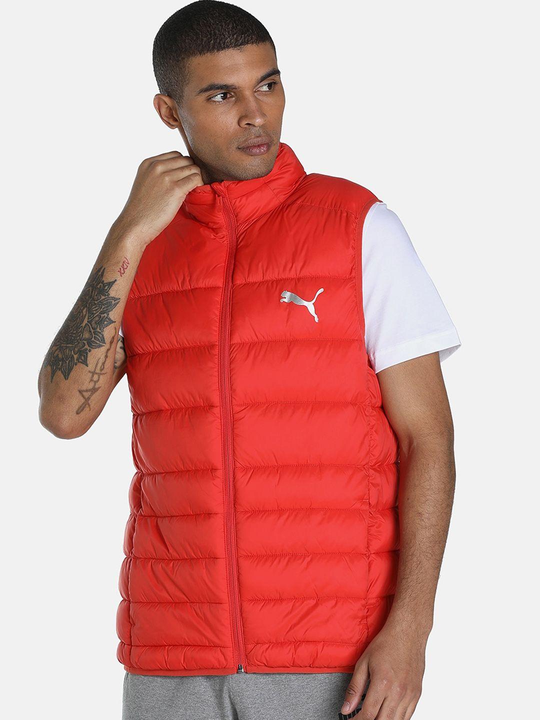 puma men red outdoor puffer jacket