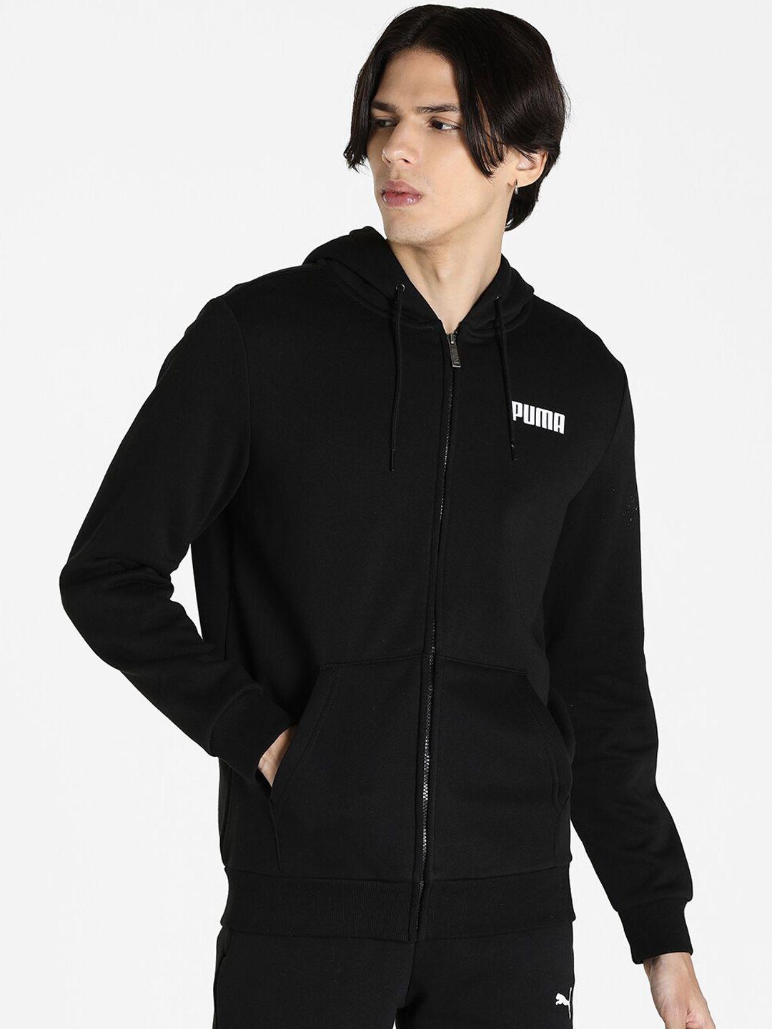 puma men regular fit brand logo ess fz sporty track jacket