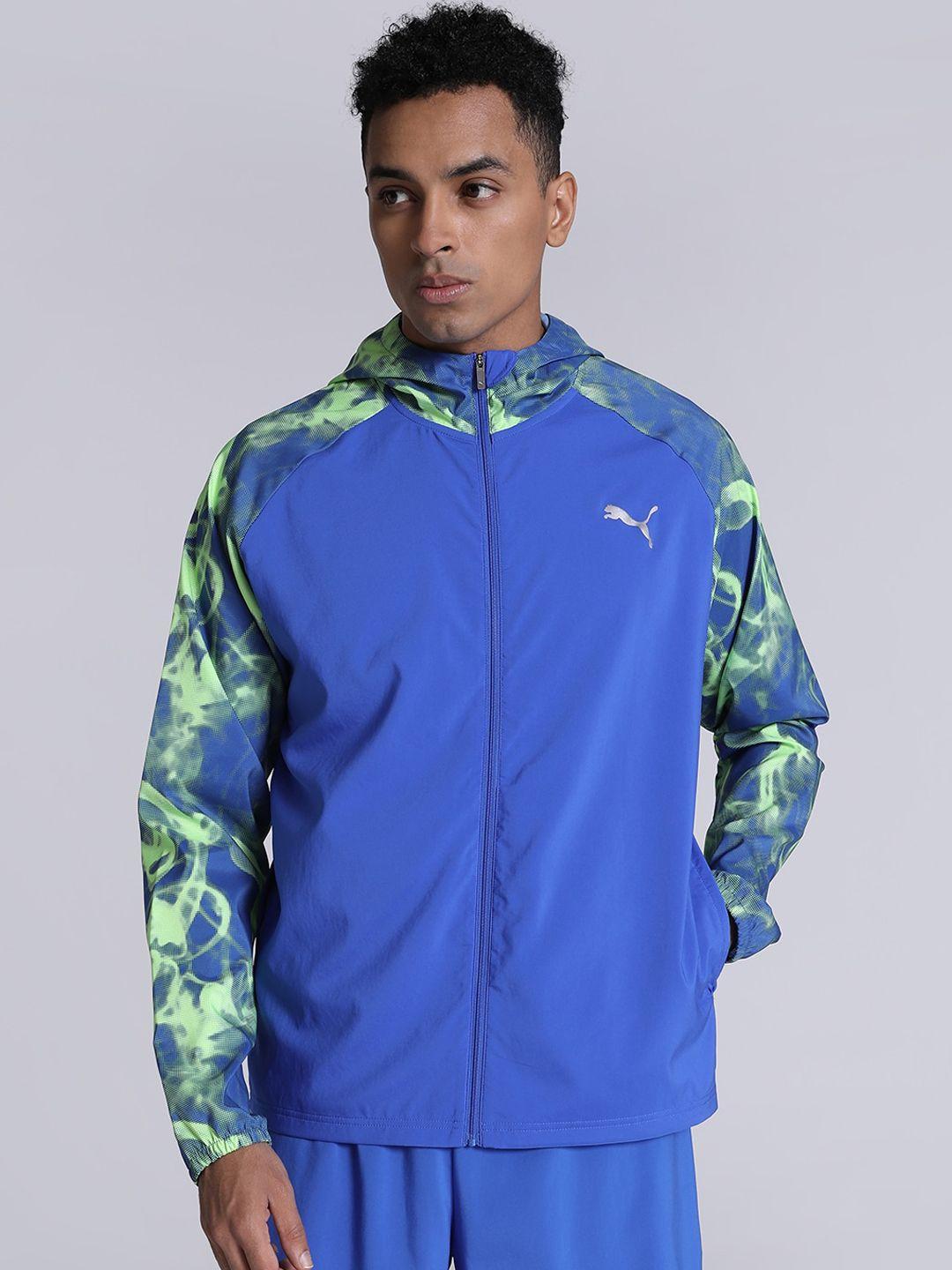 puma men run fav all over printed running jacket