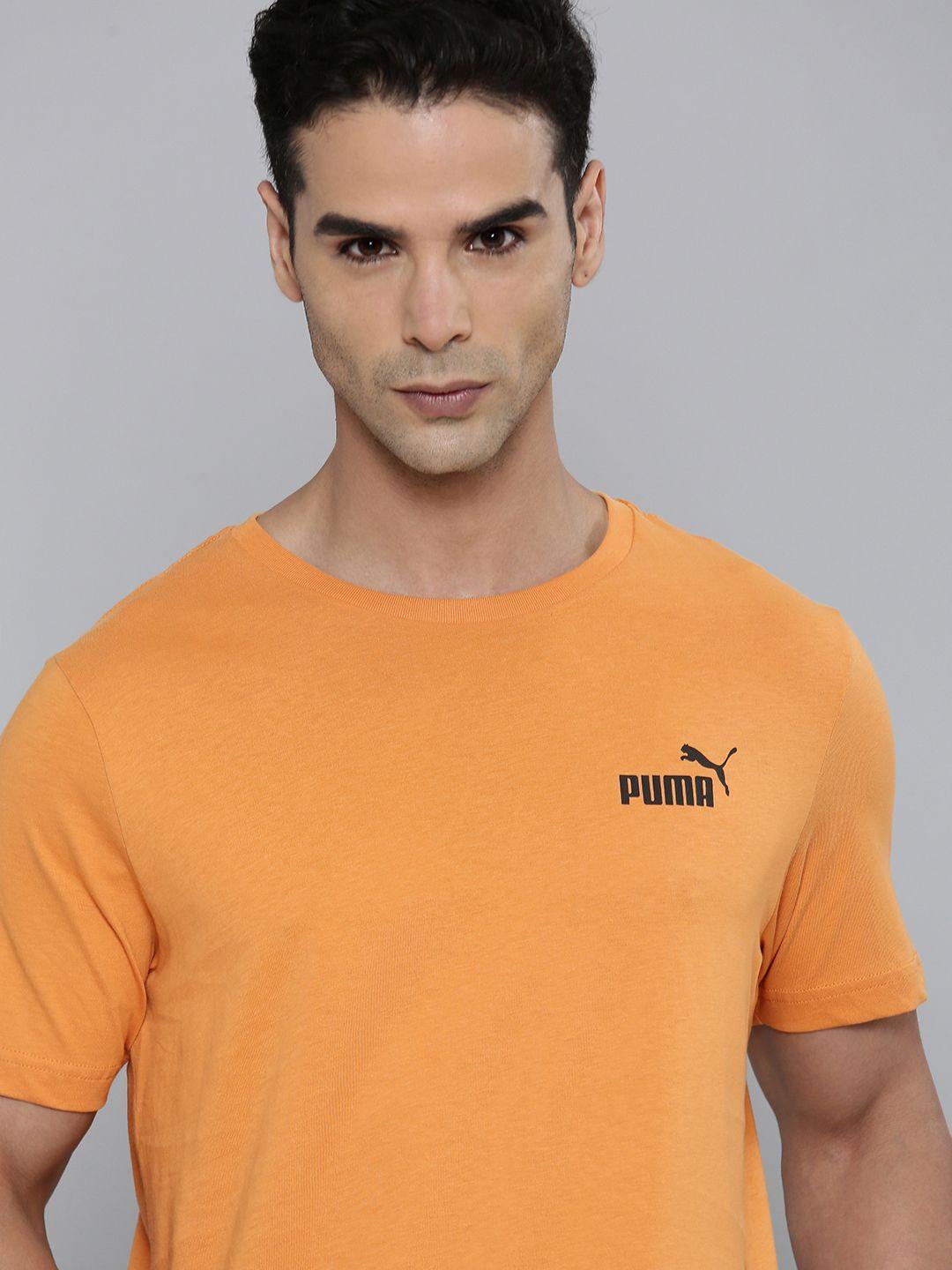 puma men solid essentials small logo regular fit outdoor t-shirt