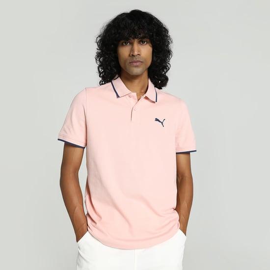 puma men solid regular fit polo t-shirt