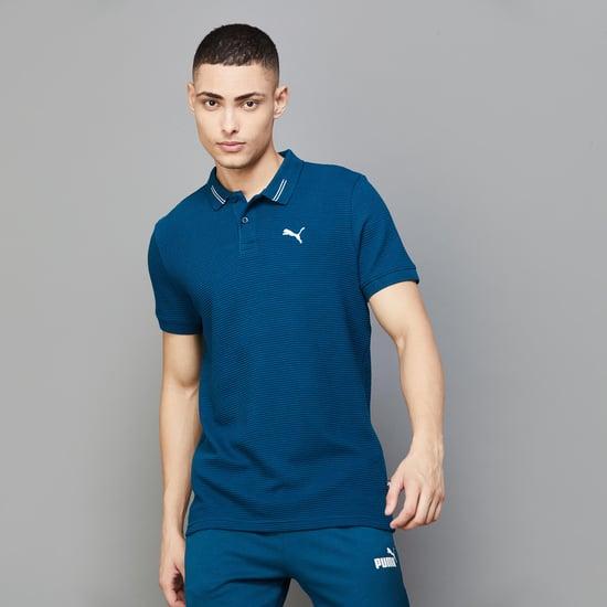 puma men solid regular fit polo t-shirt