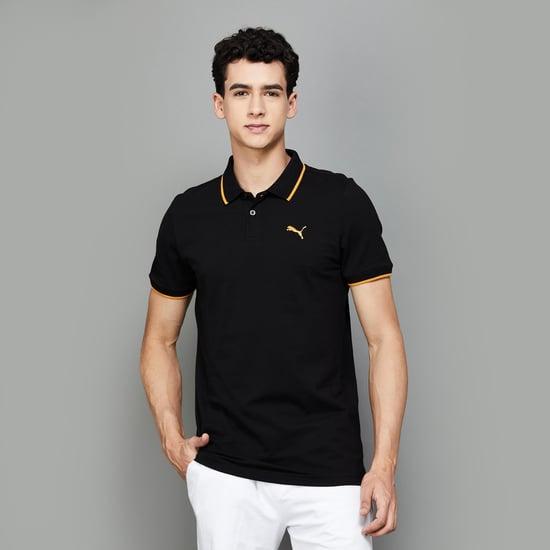 puma men solid regular fit sports polo t-shirt