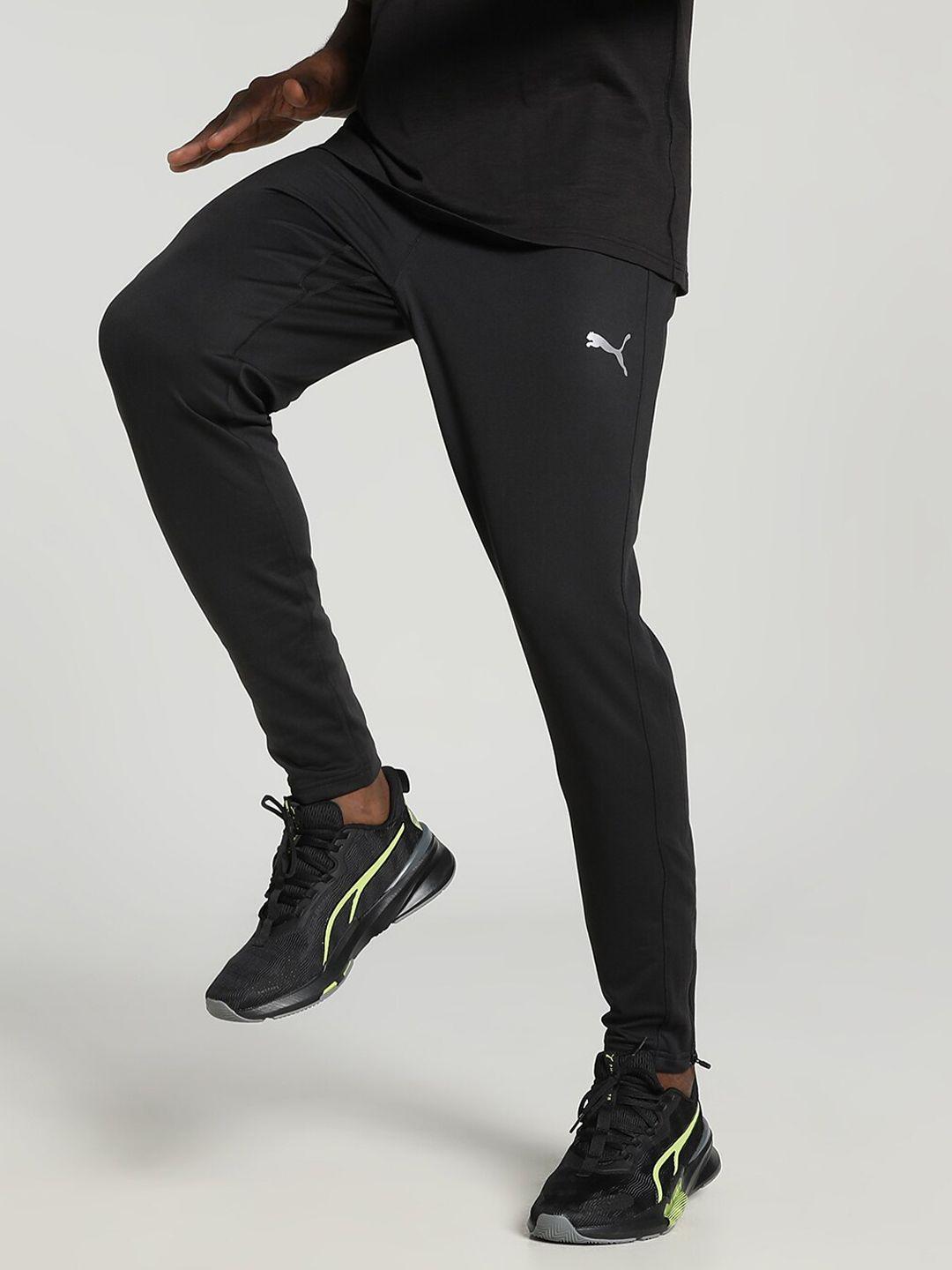 puma men solid with logo printed running pants