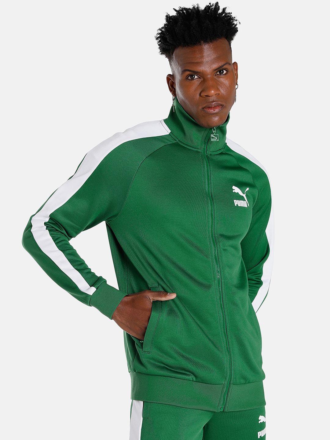 puma men t7 iconic track brand logo printed sports jacket