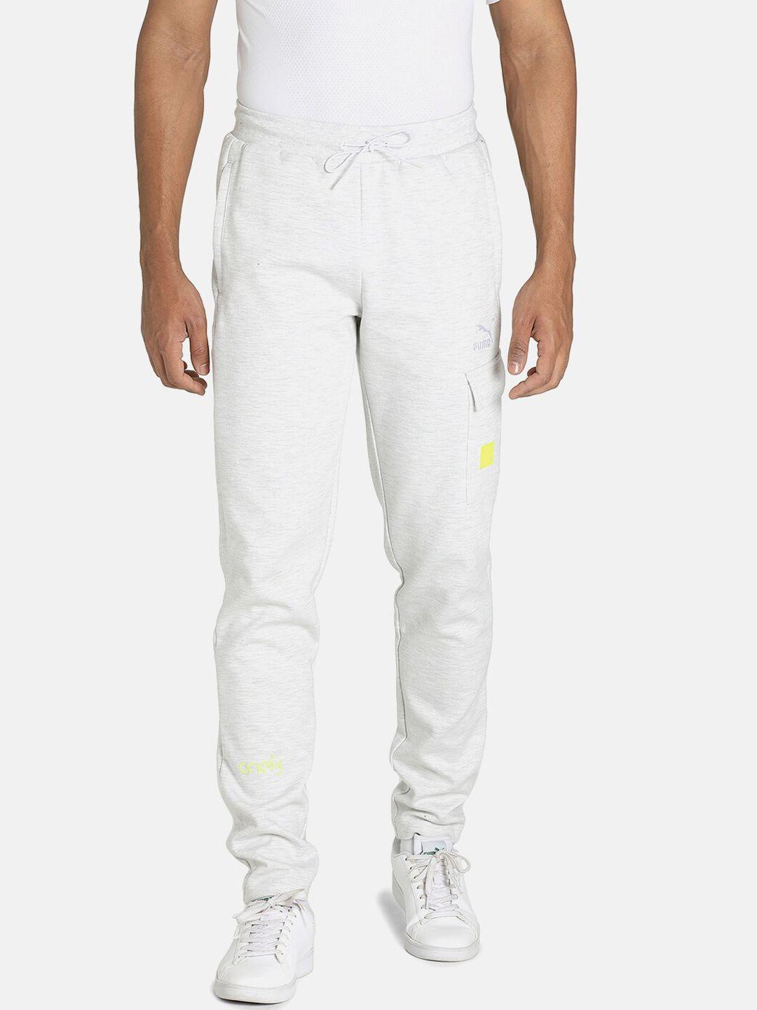 puma men white one8 virat kohli knitted track pants