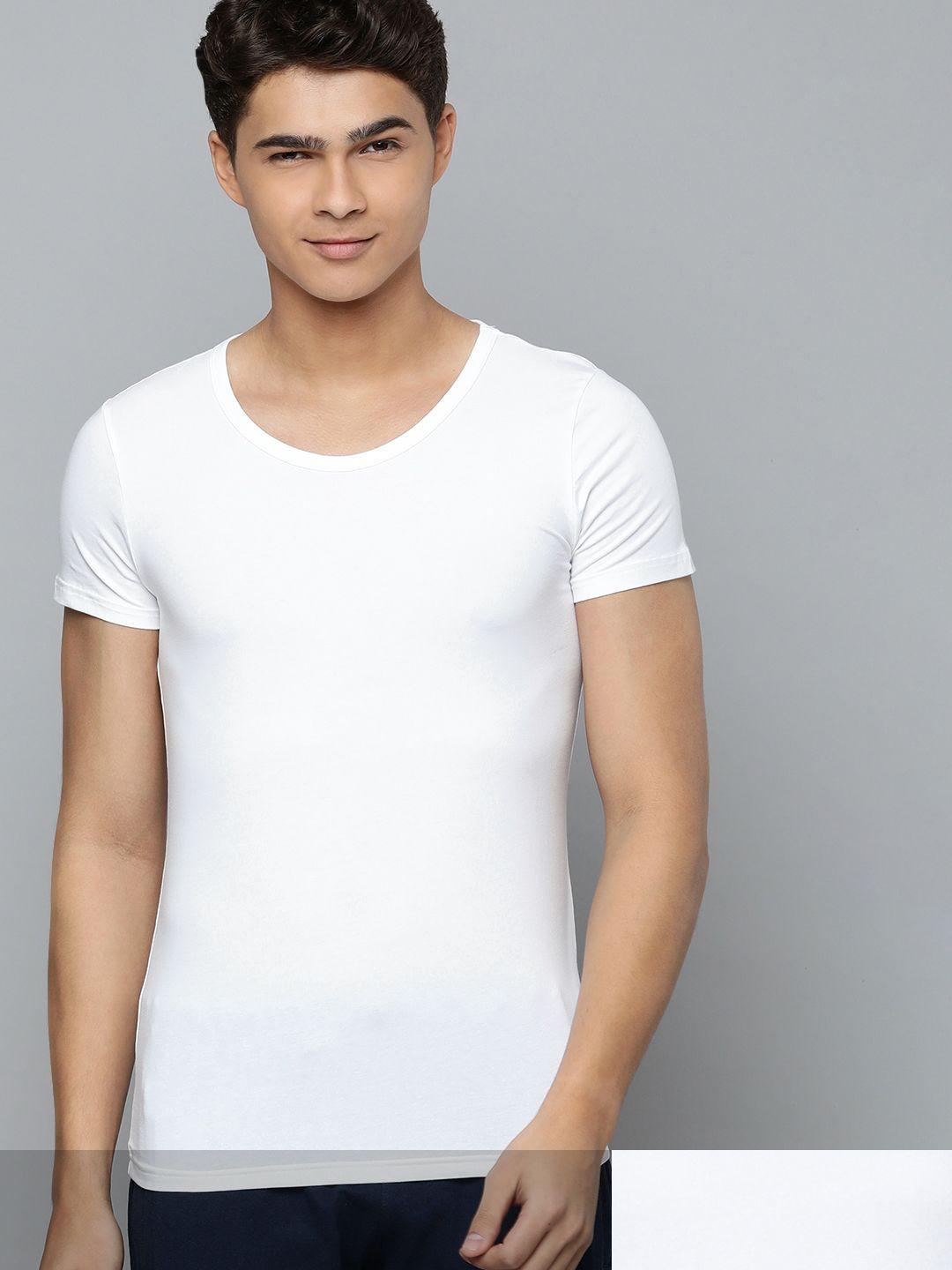puma men white round neck solid t-shirt