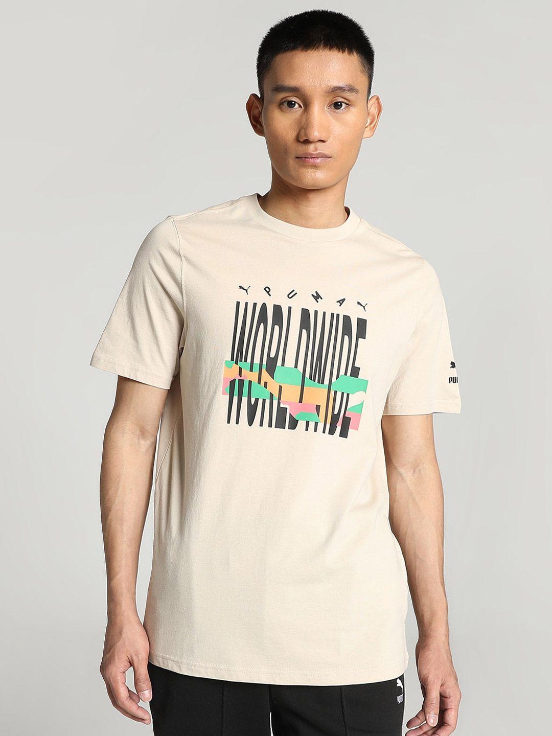 puma men worldwide graphic printed t-shirt