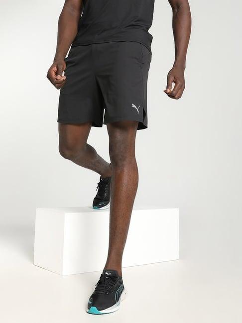 puma mid black regular fit sports shorts