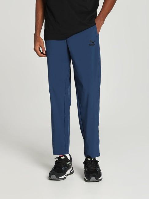 puma mid blue regular fit trackpants