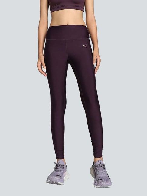 puma midnight plum logo print tights