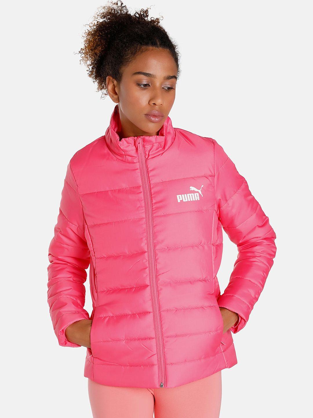 puma mock collar slim-fit padded jacket