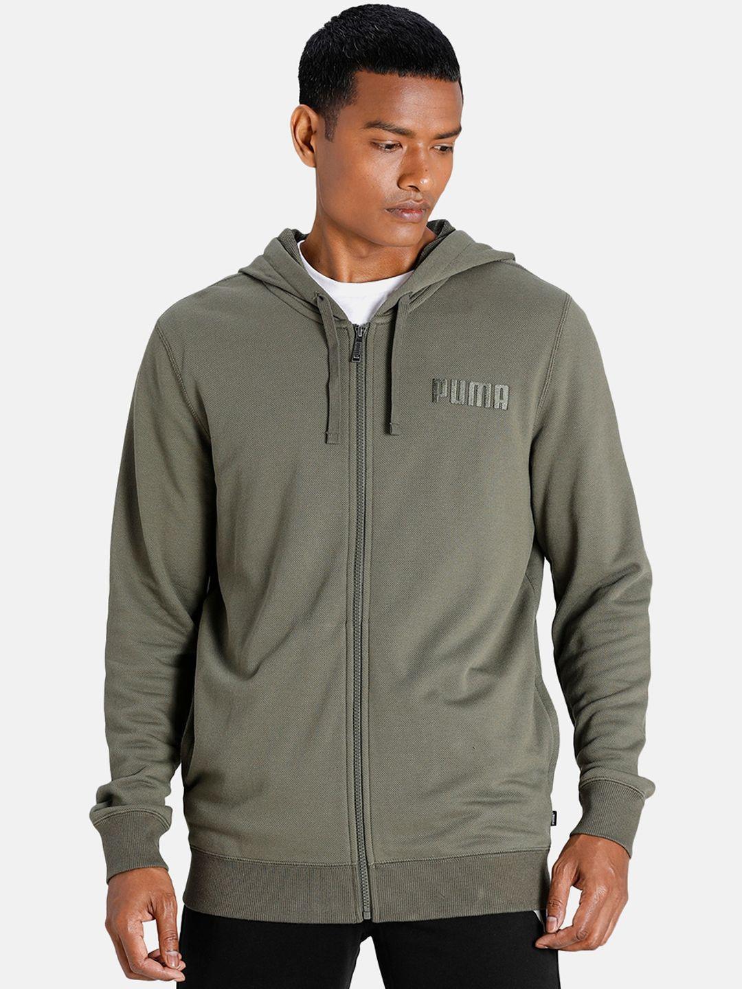 puma modern basics regular fit full zip cotton hooded sporty jacket