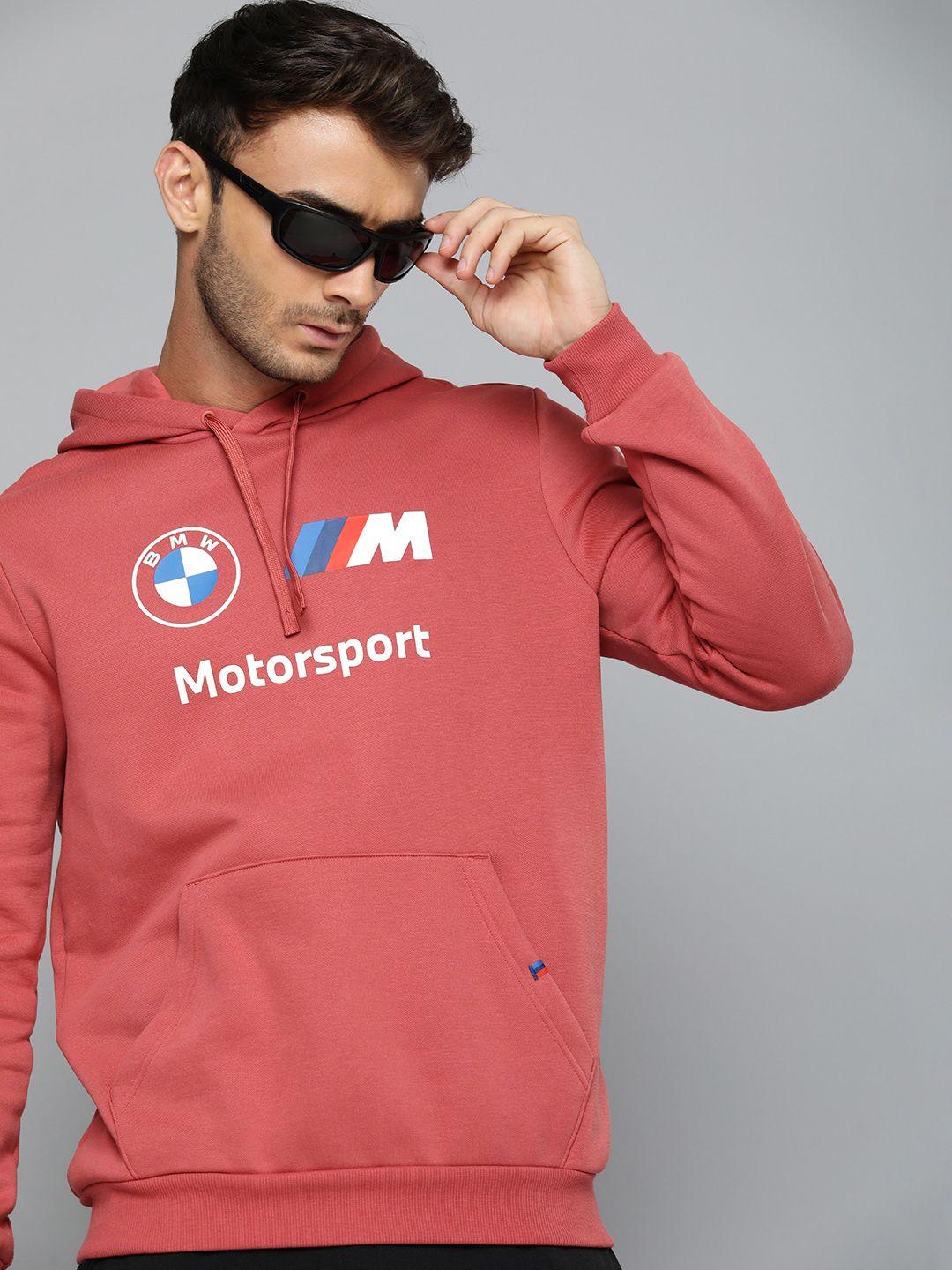 puma motorsport bmw m typography printed fleece hooded sweatshirt