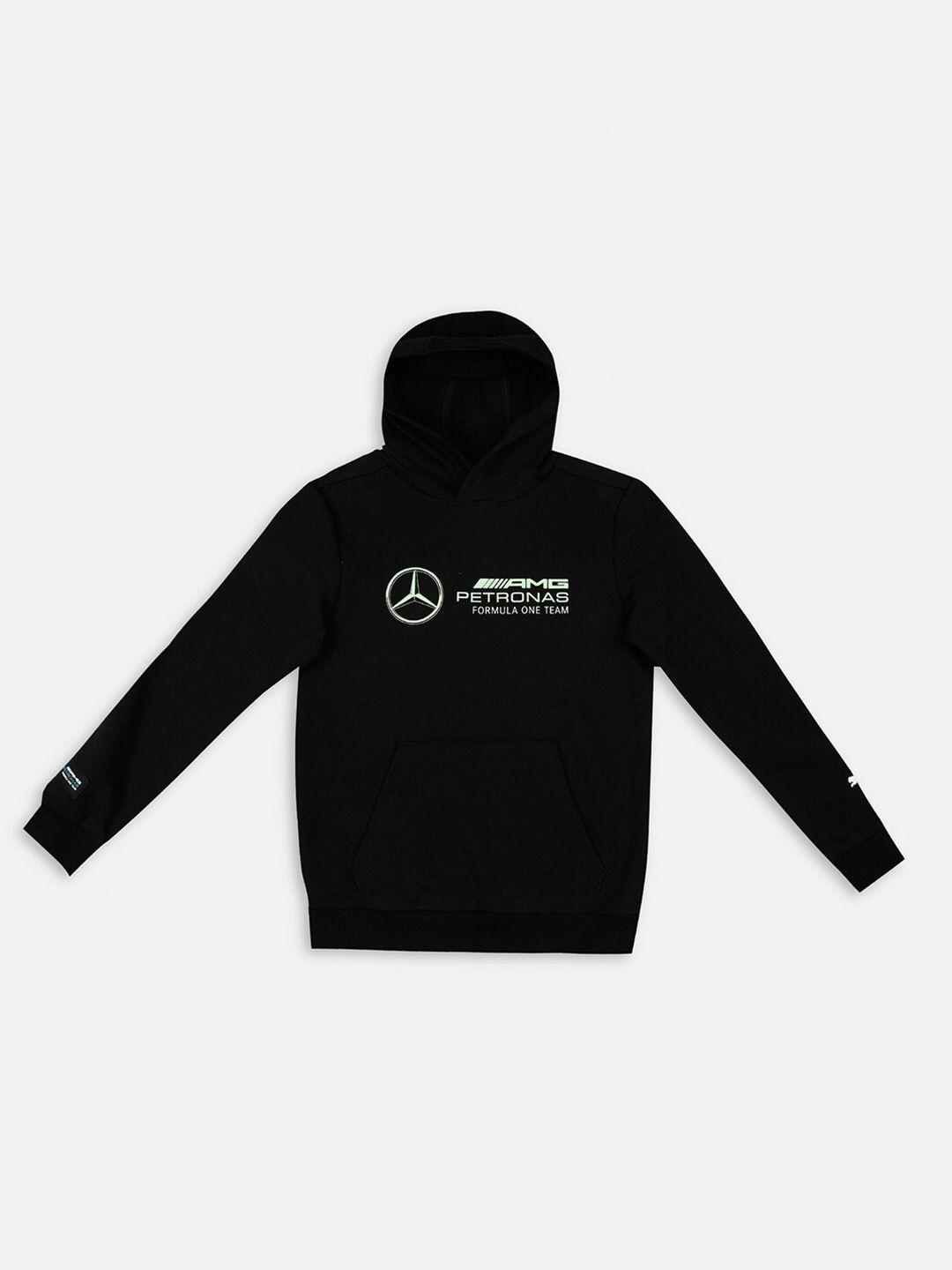 puma motorsport kids black mercedes-amg petronas motorsport f1 logo hooded sweatshirt