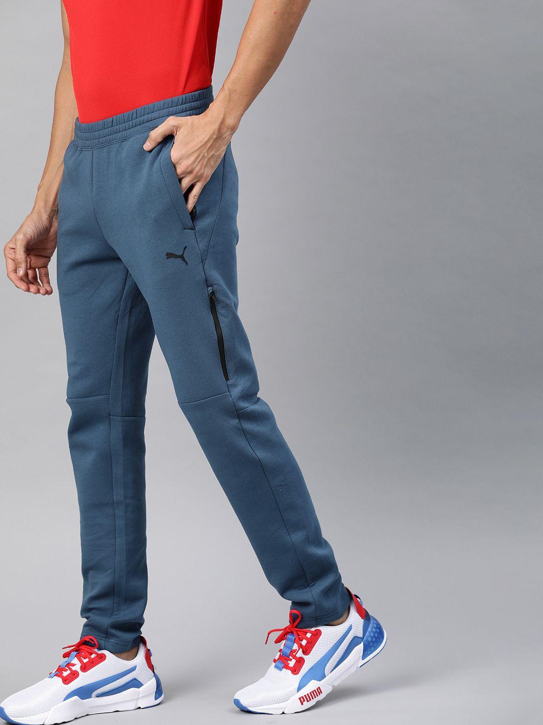 puma motorsport men's blue solid motorsport track pants