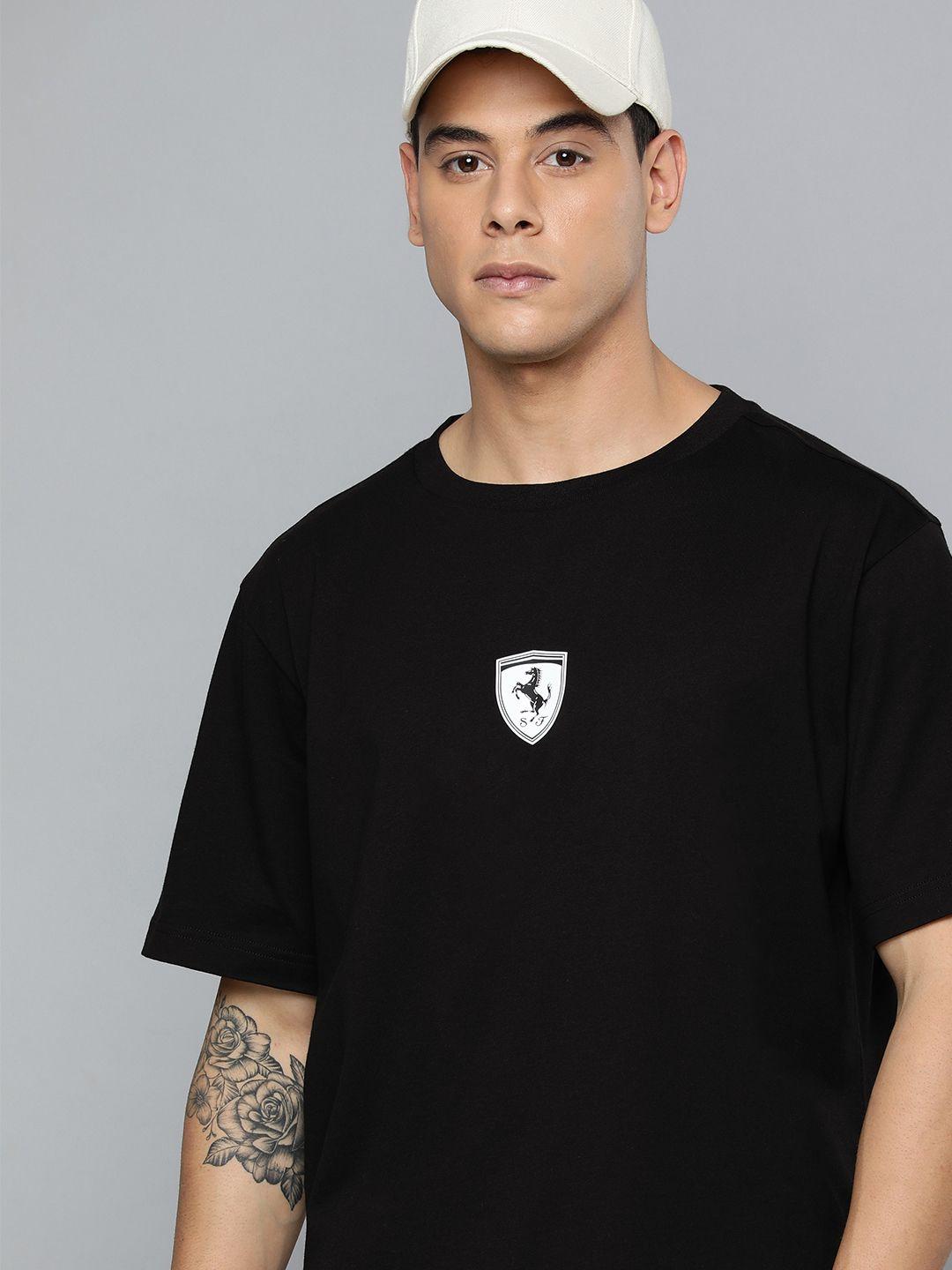 puma motorsport men black brand logo printed msp t-shirt