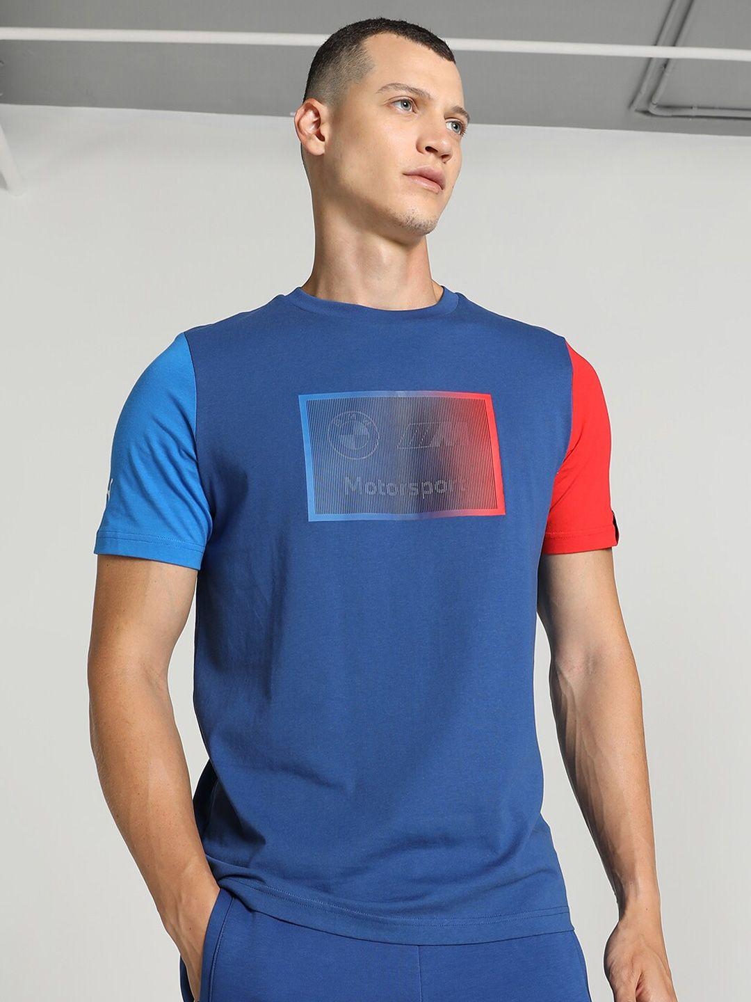 puma motorsport men blue & red t-shirt