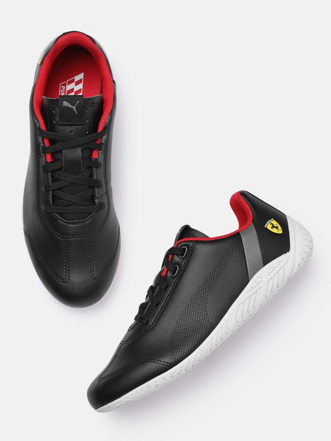 puma motorsport unisex black solid ferrari rdg cat regular sneakers