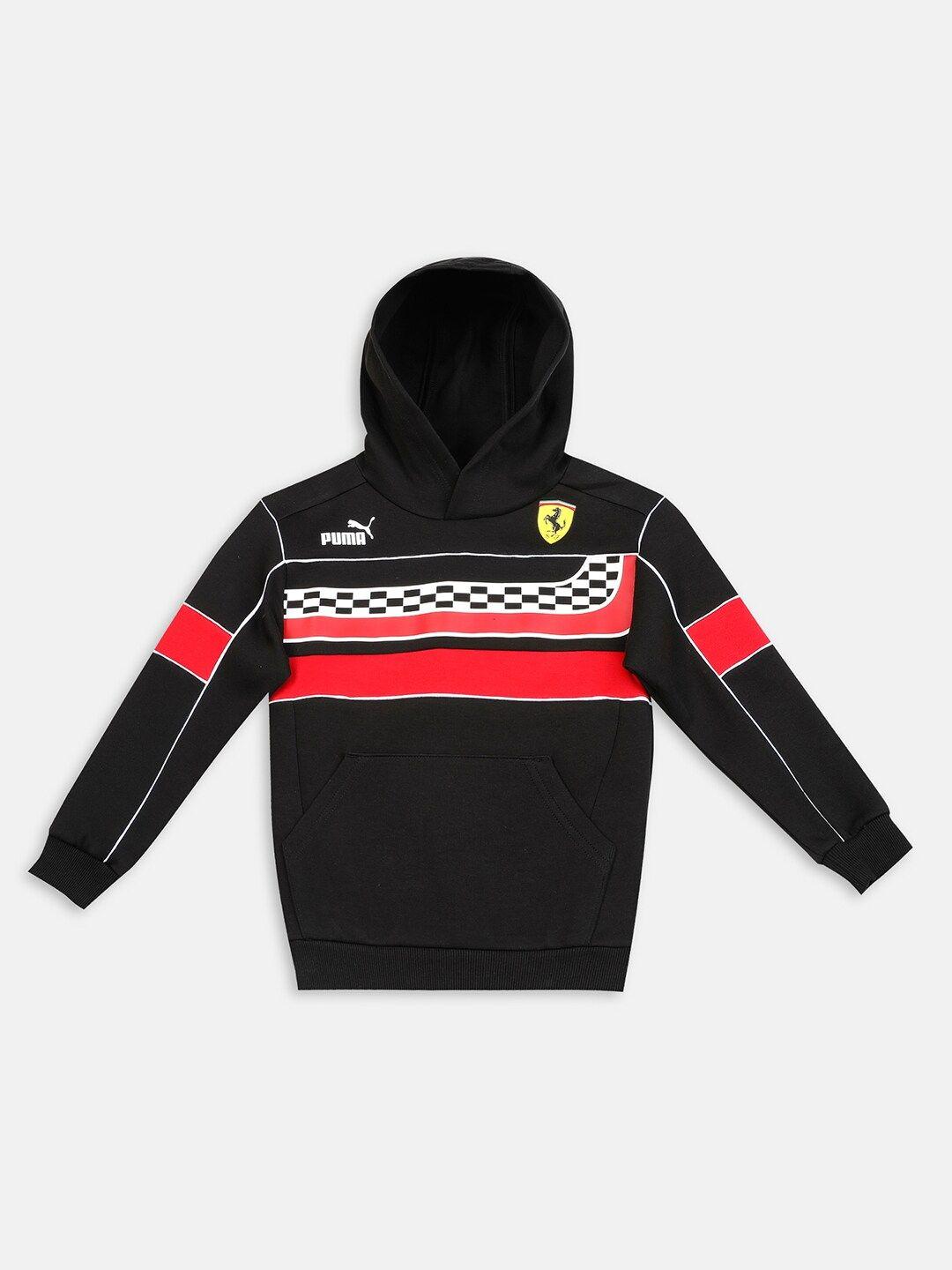 puma motorsport unisex kids black printed sweatshirt