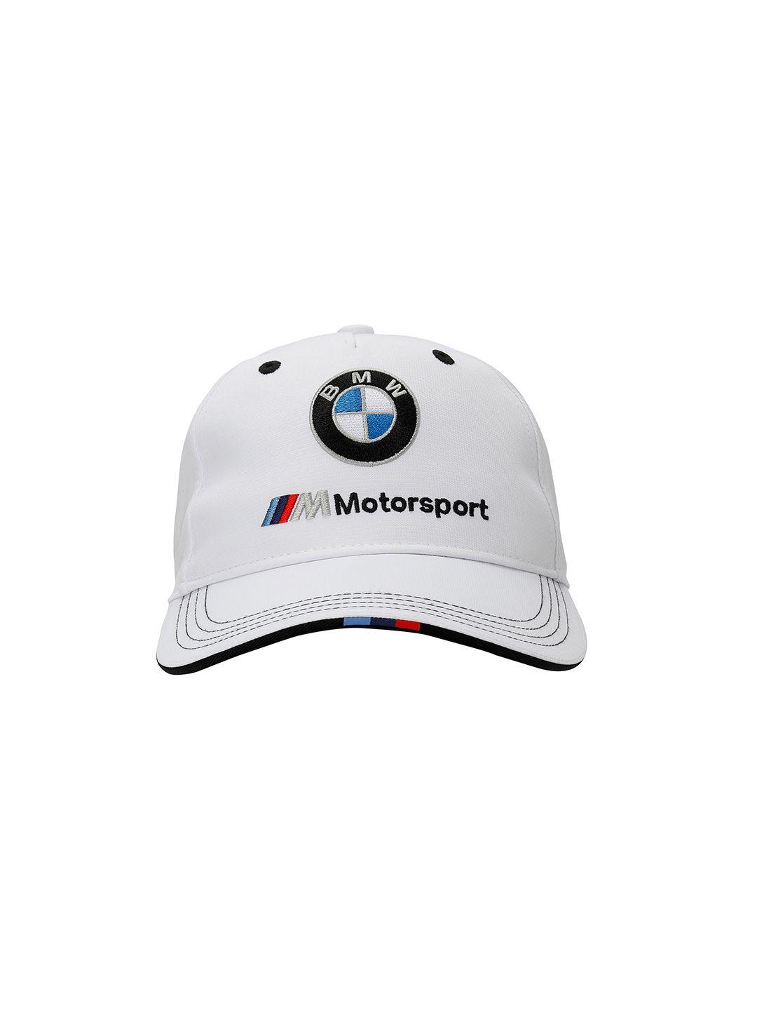 puma motorsport unisex white embroidered bmw m bb snapback cap