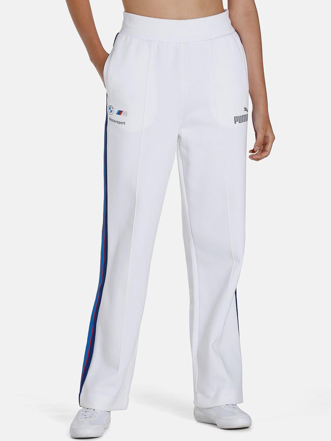 puma motorsport women mid-rise puma bmw m motorsport mt7 cotton track pants