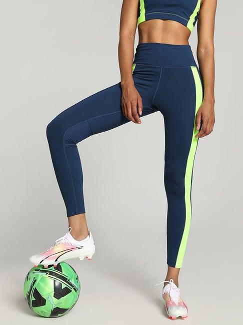 puma navy & green striped tights