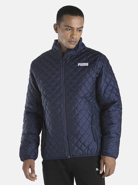 puma navy regular fit quilted jackets