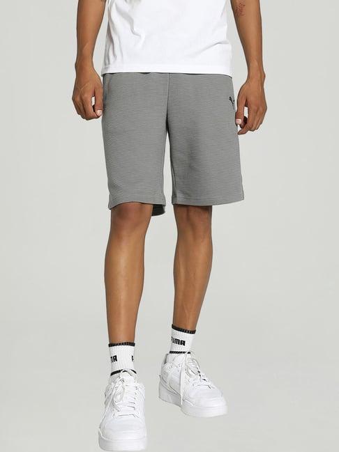 puma nrp india grey cotton regular fit texture shorts