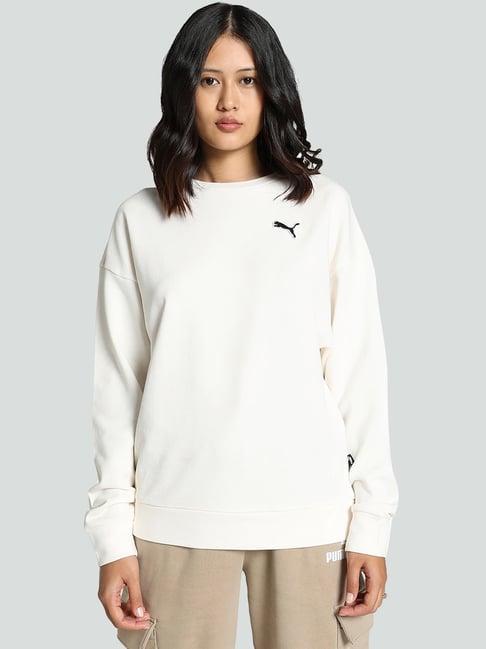 puma off-white cotton sports sweatshirt