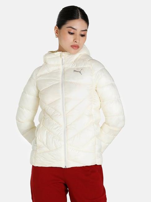 puma off white full sleeves hooded jacket