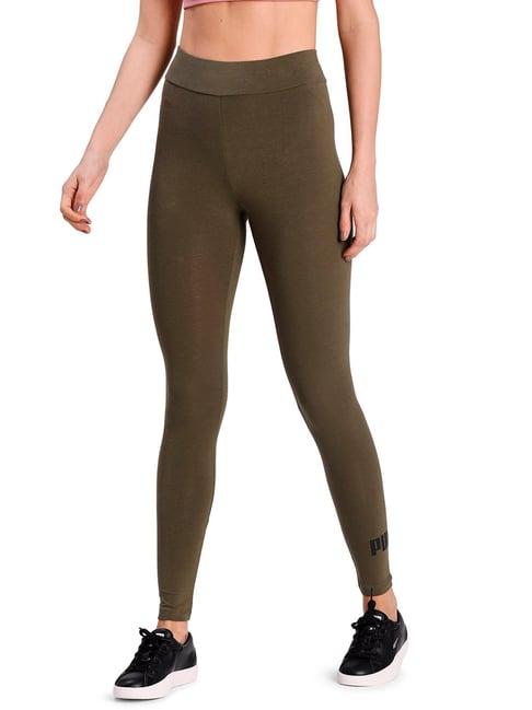 puma olive regular fit tights