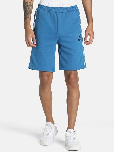 puma one8 teal slim fit shorts