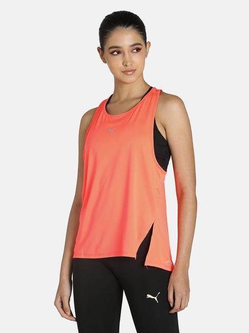 puma orange printed tank top