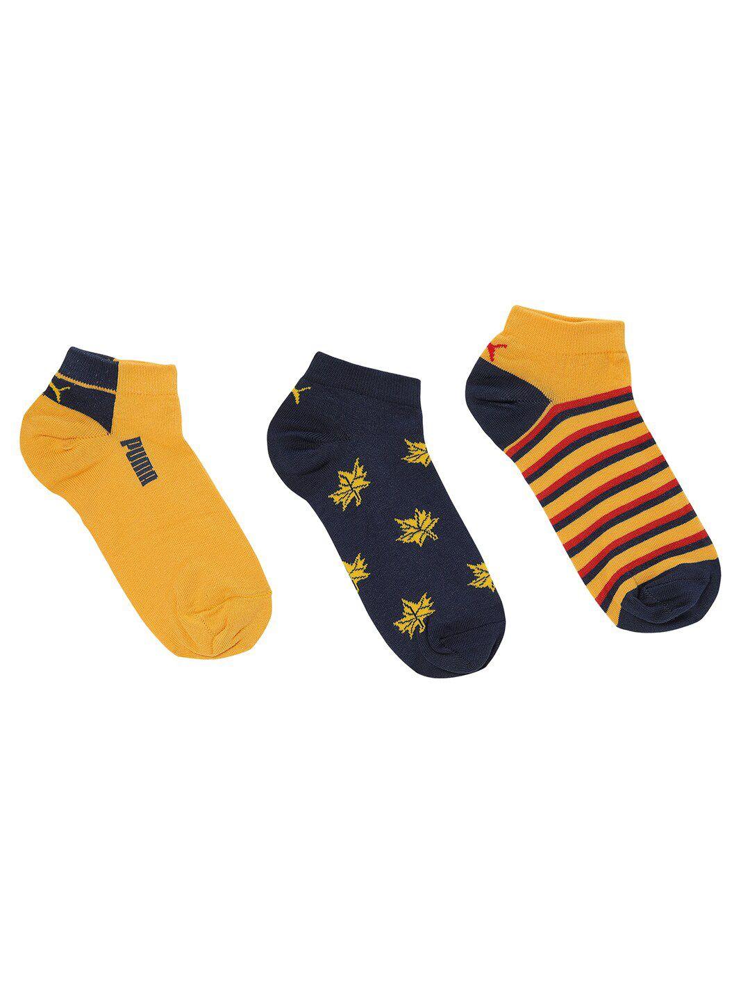 puma pack of 3 graphic ankle-length socks