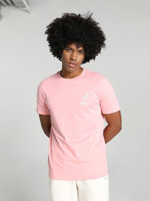puma peach smoothie cotton regular fit printed t-shirt