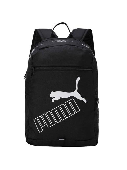 puma phase black polyester solid backpack - 10 ltrs