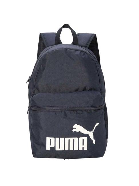 puma phase navy blue polyester solid backpack - 11 ltrs