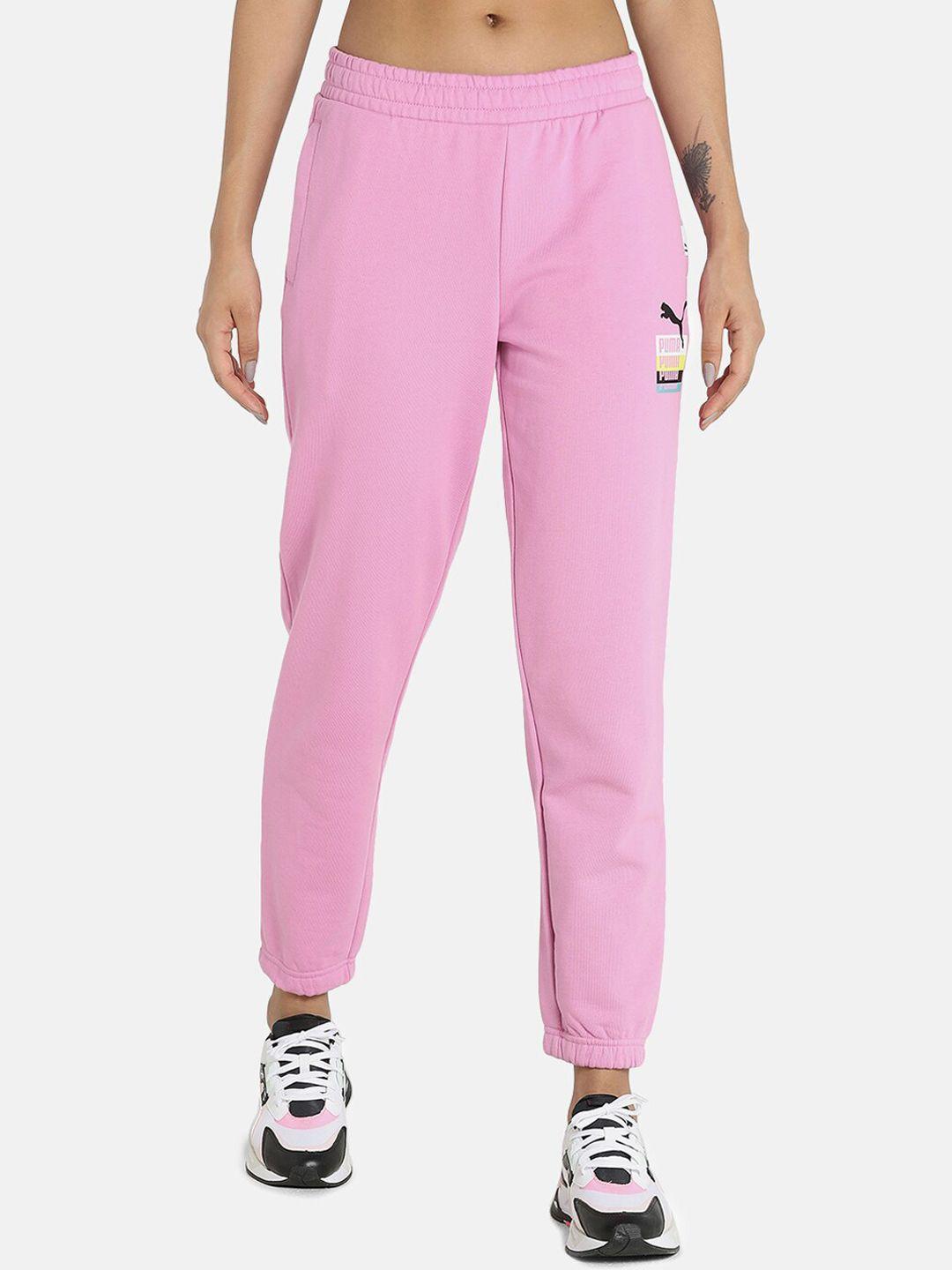 puma pink brand love  sweatpants