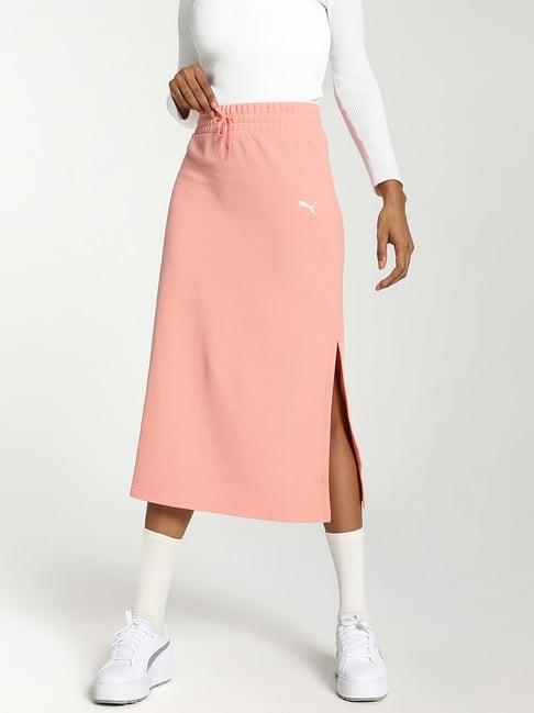 puma pink cotton a-line skirt