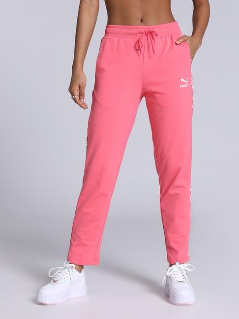 puma pink cotton printed pants