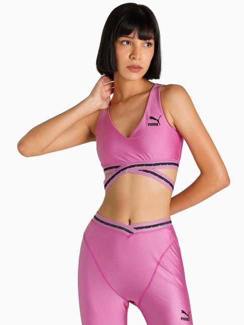 puma pink logo crop top