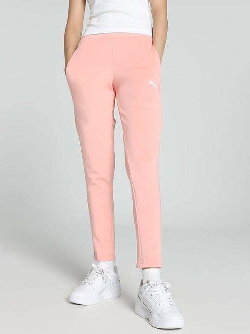 puma pink logo print sports track pants