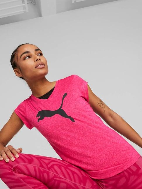 puma pink logo sports t-shirt